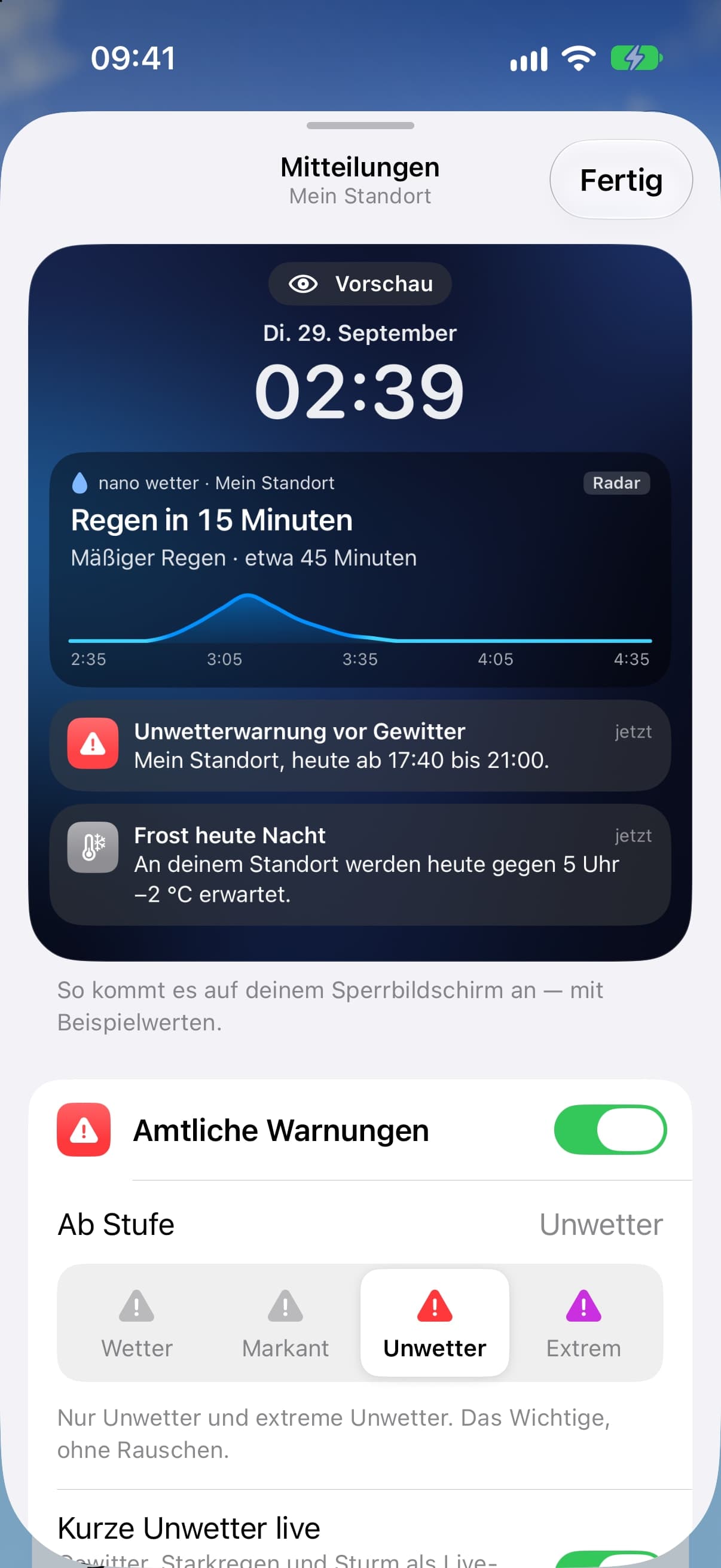 Mitteilungen pro Ort