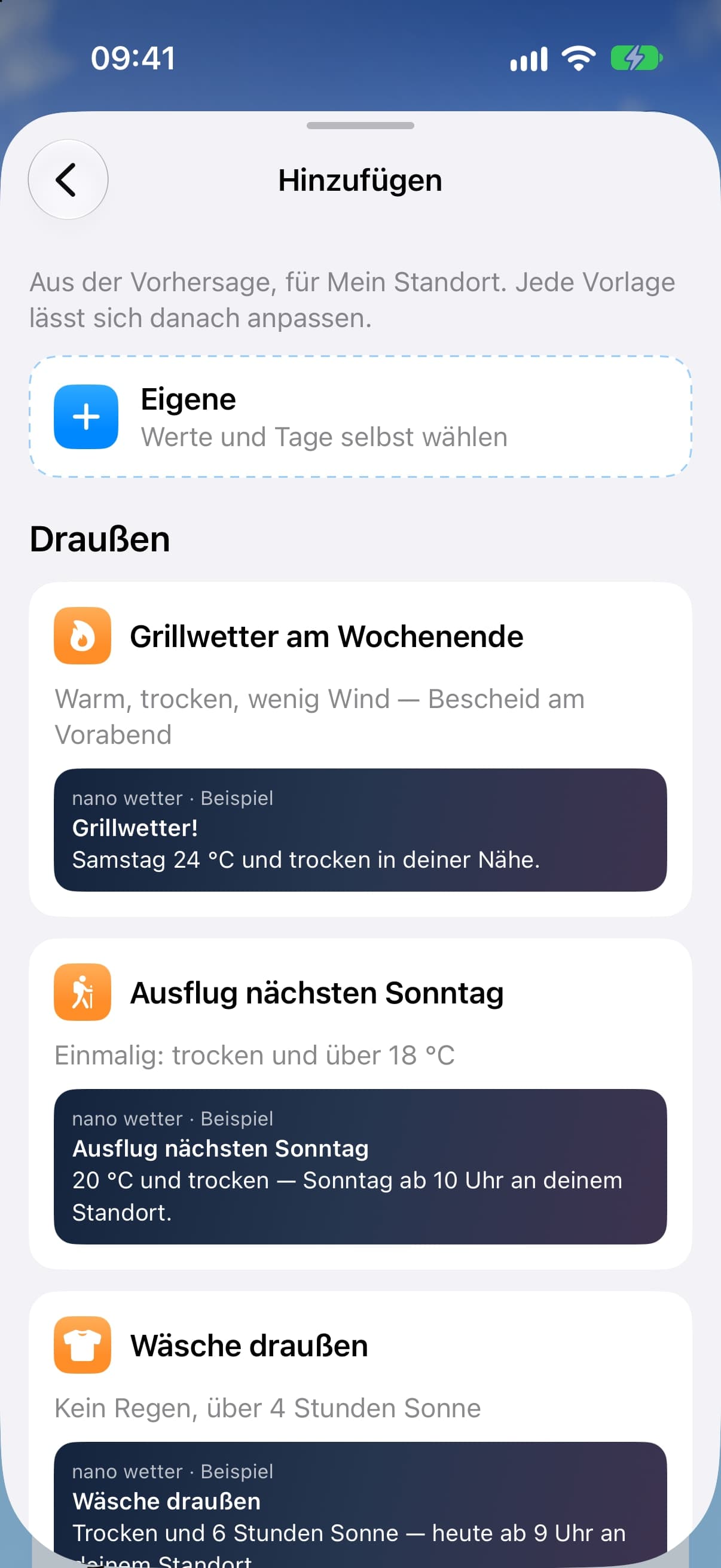 Eigene Mitteilungen: Vorlagen