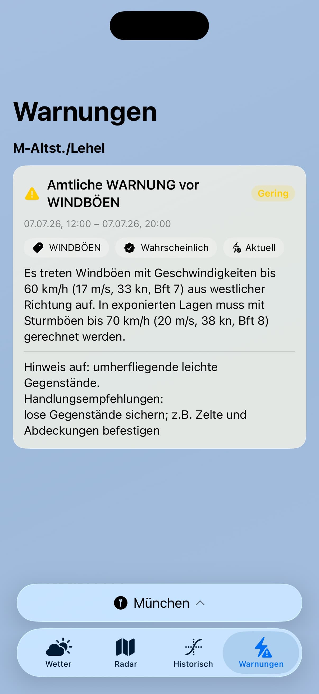 Warnungen-Tab